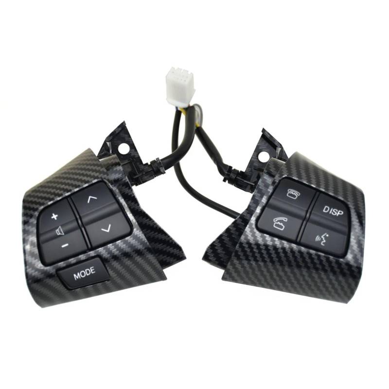 MKKDYC Multifunktions Lenkradtas Kompatibel Mit Toyota Für Rav4, Multifunktionslenkrad, Audiolautstärkeregler, Telefon, Tempomat-Schalter, 8425002230(Carbonfibre) von MKKDYC