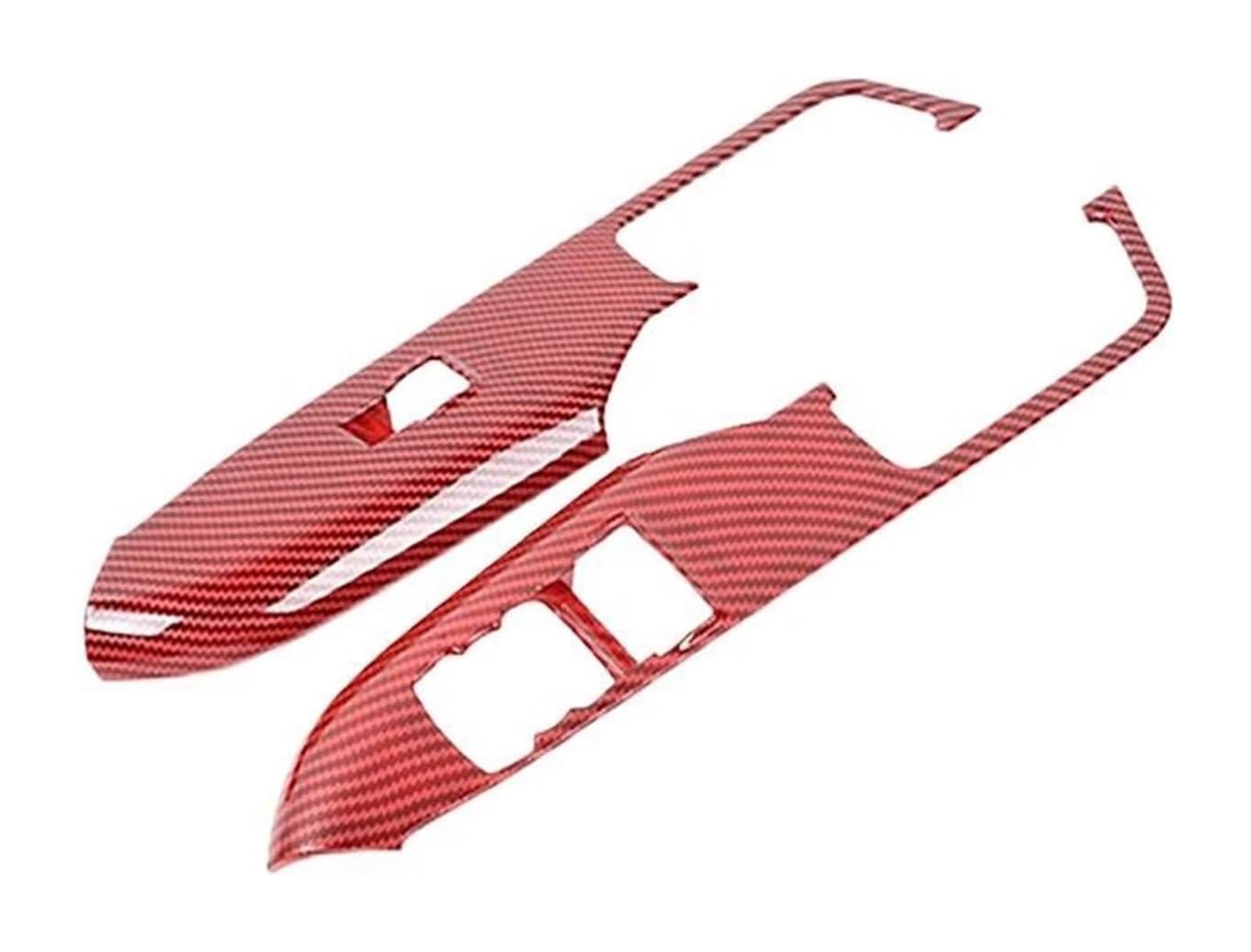 Auto fenster knöpfe Für F&ord Für Mustang 2015-2023 Autotürgriff Armlehne Panel Fensterheber Schalter Knopf Rahmenabdeckung Verkleidung(Red Carbon Fiber Pattern) von MKKHUYLBCM