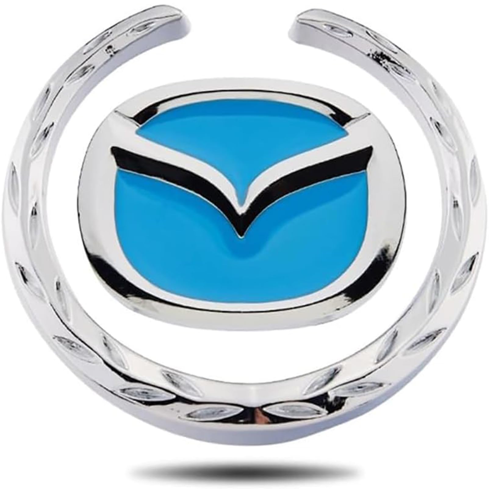 Auto Logo Abzeichen für Mazda,Auto-embleme Heckklappe Kofferraum Aufkleber Sticker Fahrzeug Front Kühlergrill Lenkrad Logo,B-Blue von MKNHCGSZ