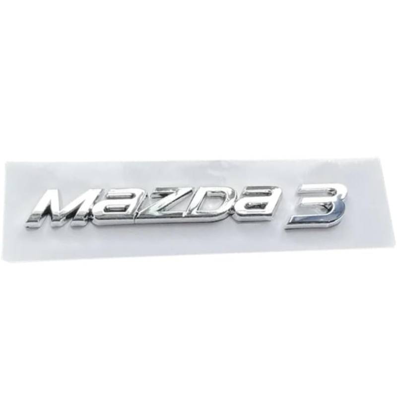 Auto Logo Abzeichen für Mazda 3 6,Auto-embleme Heckklappe Kofferraum Aufkleber Sticker Fahrzeug Front Kühlergrill Lenkrad Logo,3-A-Silver von MKNHCGSZ