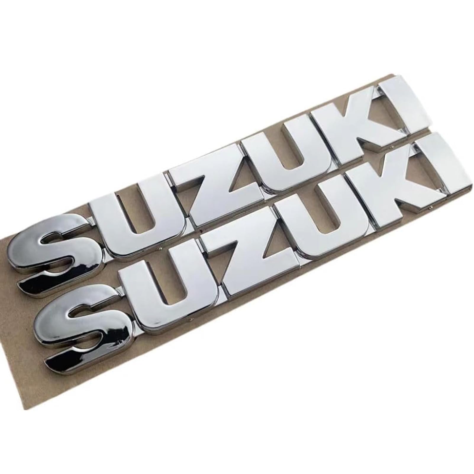 Auto Logo Abzeichen für Suzuki,2 PCS Auto-embleme Heckklappe Kofferraum Aufkleber Sticker Fahrzeug Front Kühlergrill Lenkrad Logo,A-Silver von MKNHCGSZ