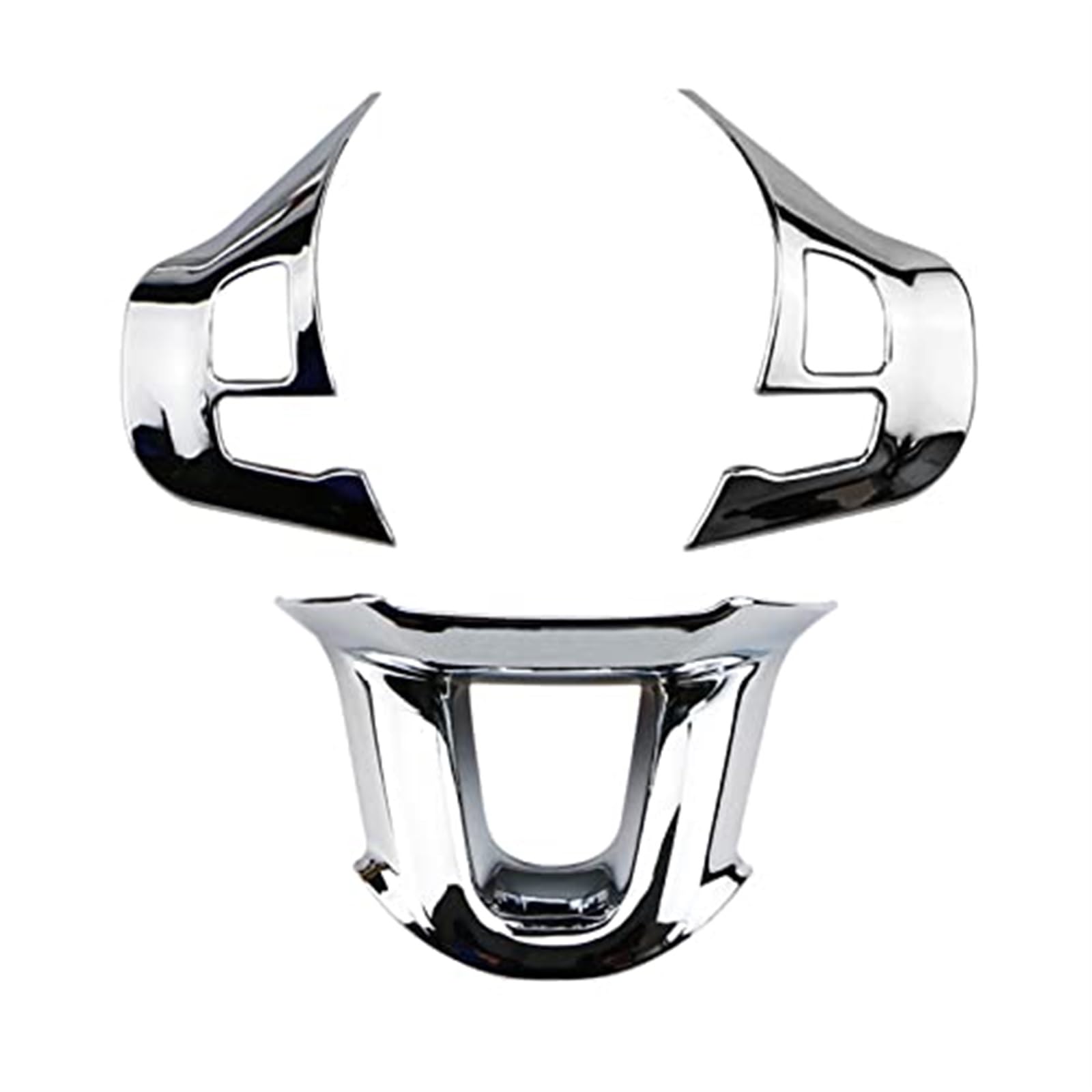 Lenkradbezüge, MKVAXR Auto-Lenkrad-Aufkleber, for Peugeot, 308 2014 2015 2016 2017, Auto-Lenkrad, dekorative Kappe, Aufkleber, Zubehör, Verkleidung(Black Glossy Chrome) von MKVAXR