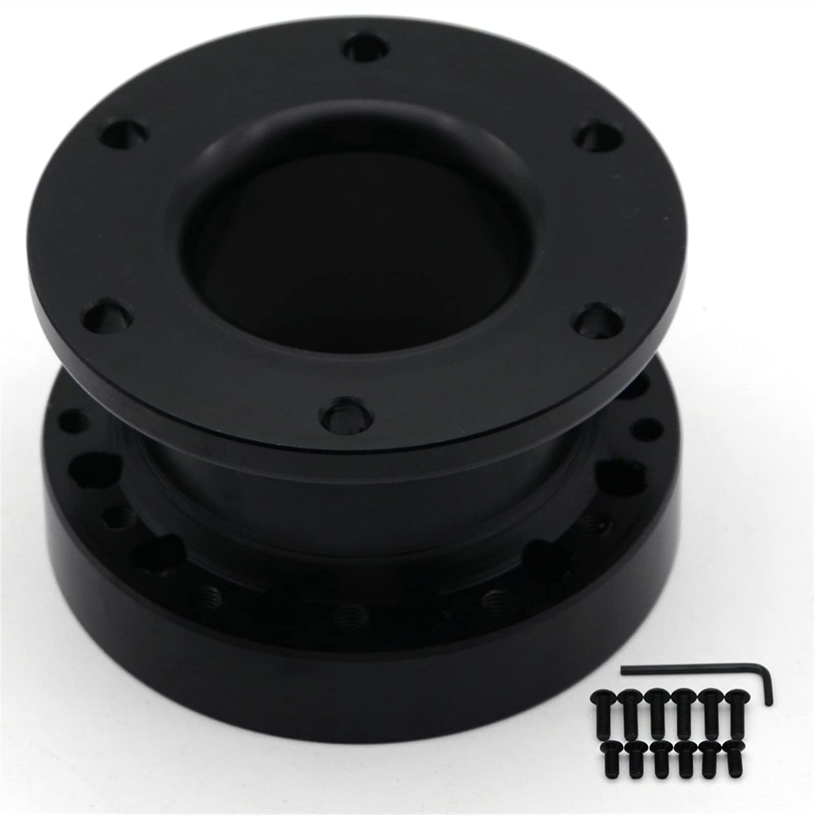 MKVAXR 12/51/76/101 MM Universal Lenkradnaben-Abstandshalter Lenkradnaben-Boss-Kit Adapter Spacer Schwarz Auto-Lenkradnaben(51MM) von MKVAXR