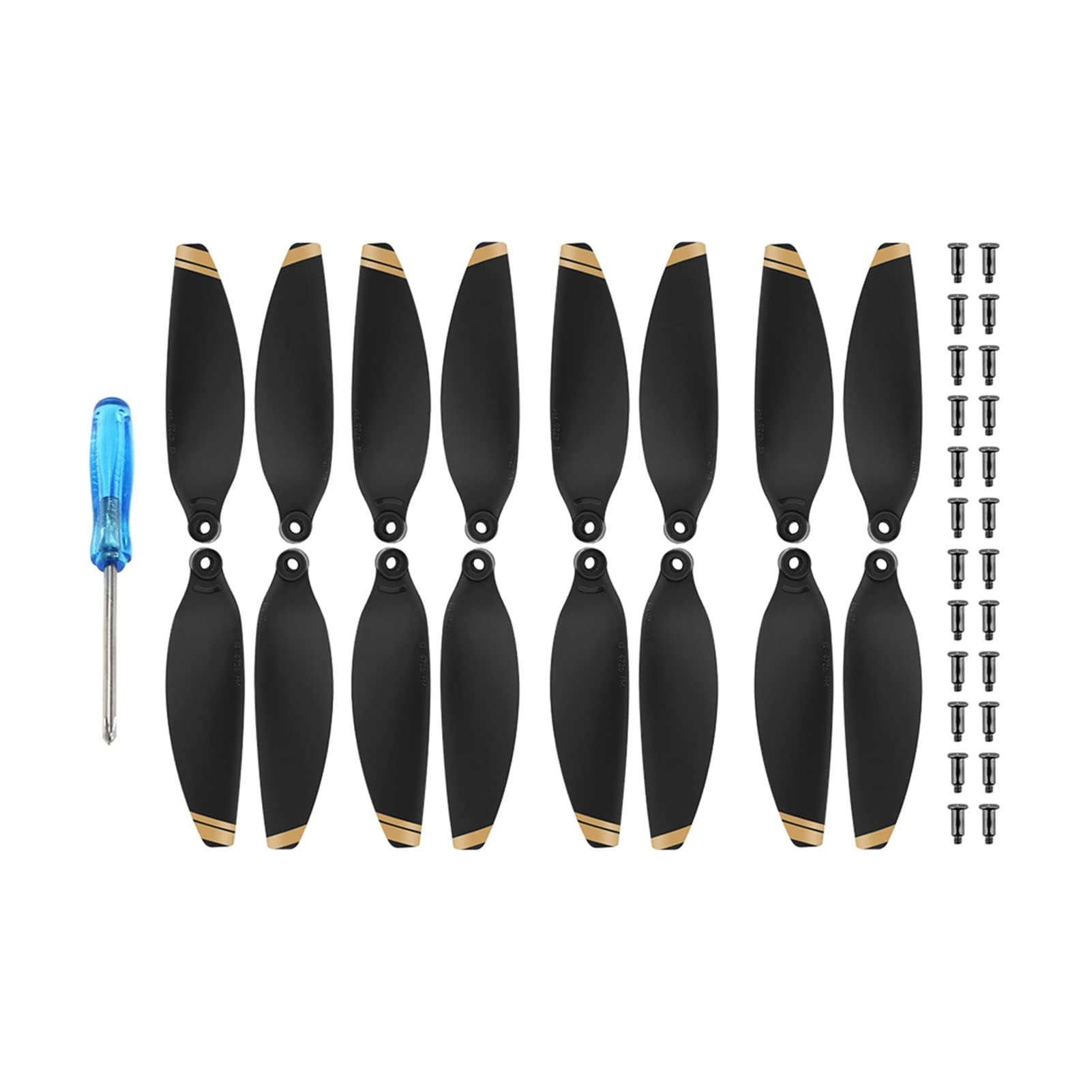 MKVAXR 16 Stück 4726F geräuscharme PropellerMini tragbare Bunte leichte Propeller, for DJI Mavic Mini 2 Drohne Drohnen-Propeller-Set(Golden Edge) von MKVAXR