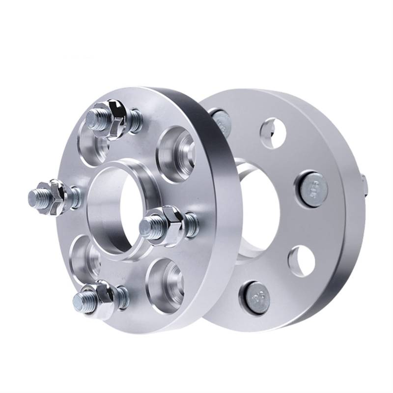 MKVAXR 2 stück PCD 4x100 CB 56,6 Rad Spacer Adapter Lotus Elise Geschmiedet Aluminium Legierung Nabenzentrische Spurverbreiterungen(Silver 20mm Spacer) von MKVAXR