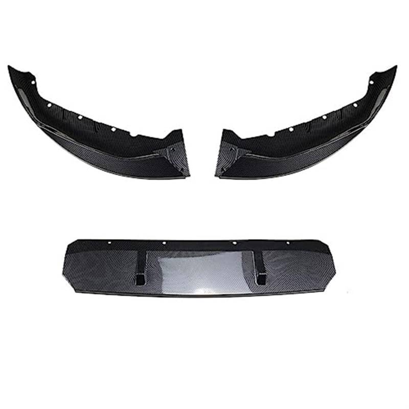 MKVAXR 3-teiliges Auto-Frontstoßstangen-Lippenspoiler-Abdeckungs-Seitenschneider-Body-Kit-Schutzaufkleber, for, 5er-Serie G30 M Sport 525i 530i 2021+ Frontspoiler Frontlippensplitter(Black Carbon) von MKVAXR