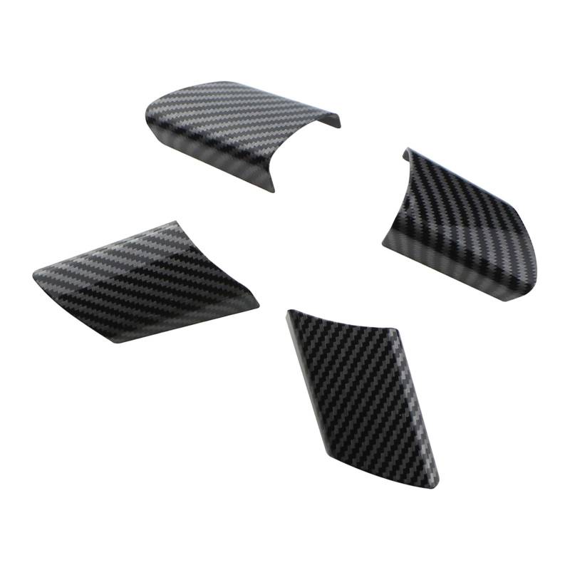 MKVAXR 4 Teile/Satz Carbon Faser Lenkrad Panel Abdeckung Pailletten, for VW, for Polo 2003-2007 Fox 2004-2007 Auto Sticke Verkleidung der Lenkradtasten von MKVAXR