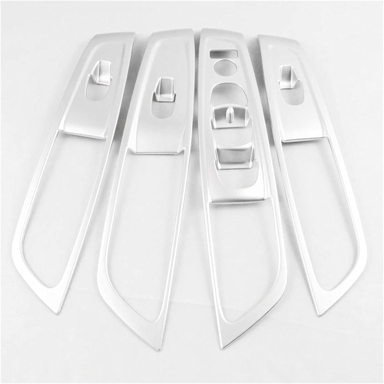 MKVAXR 4-teilige Innenverkleidung aus ABS-Chrom/Kohlefaser for Autotür-/Fensterheberschalter, for Renault, Koleos, for Samsung, QM6 LHD 2017 Fensterheber-Knopfrahmen(ABS Chrome) von MKVAXR