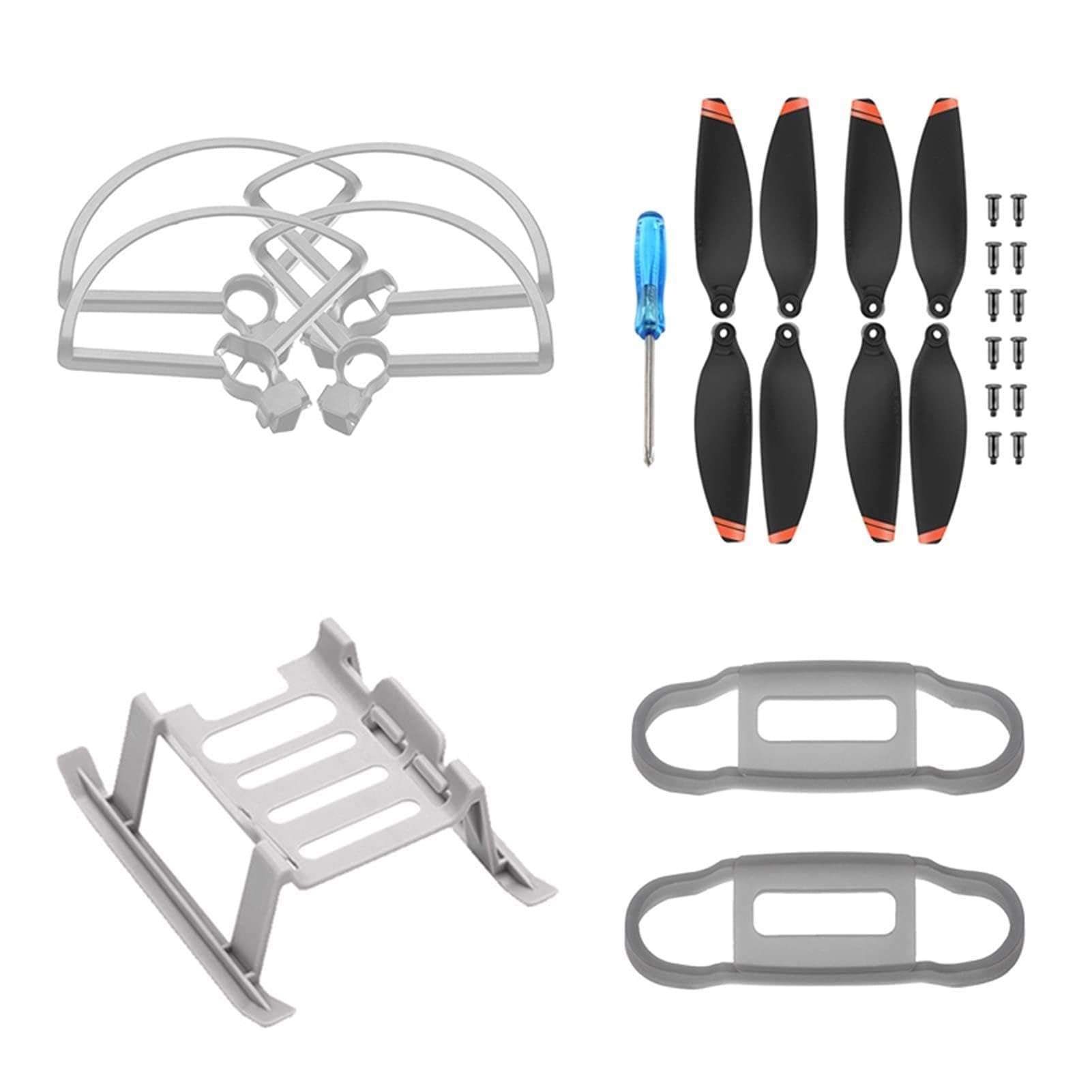 MKVAXR 4-teiliges Schnellverschluss-Propeller-GuardDrone-Zubehör, Propeller-Klingenschutzringabdeckung, Schutzset, for DJI, for Mavic, for Mini, 2 Ersatzklingenteile(4 in 1 A) von MKVAXR