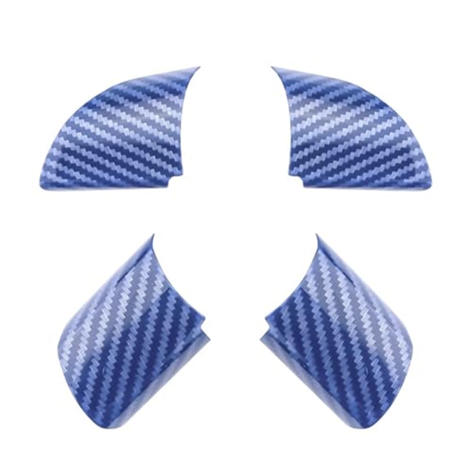 MKVAXR 4-teiliges Set aus Kohlefaser-Aufklebern for die Lenkradverkleidung im Auto, for Ford, for Focus, MK2 2005-2011, Dekorationszubehör Lenkrad-Dekorationsaufkleber(Carbon Fiber Blue) von MKVAXR