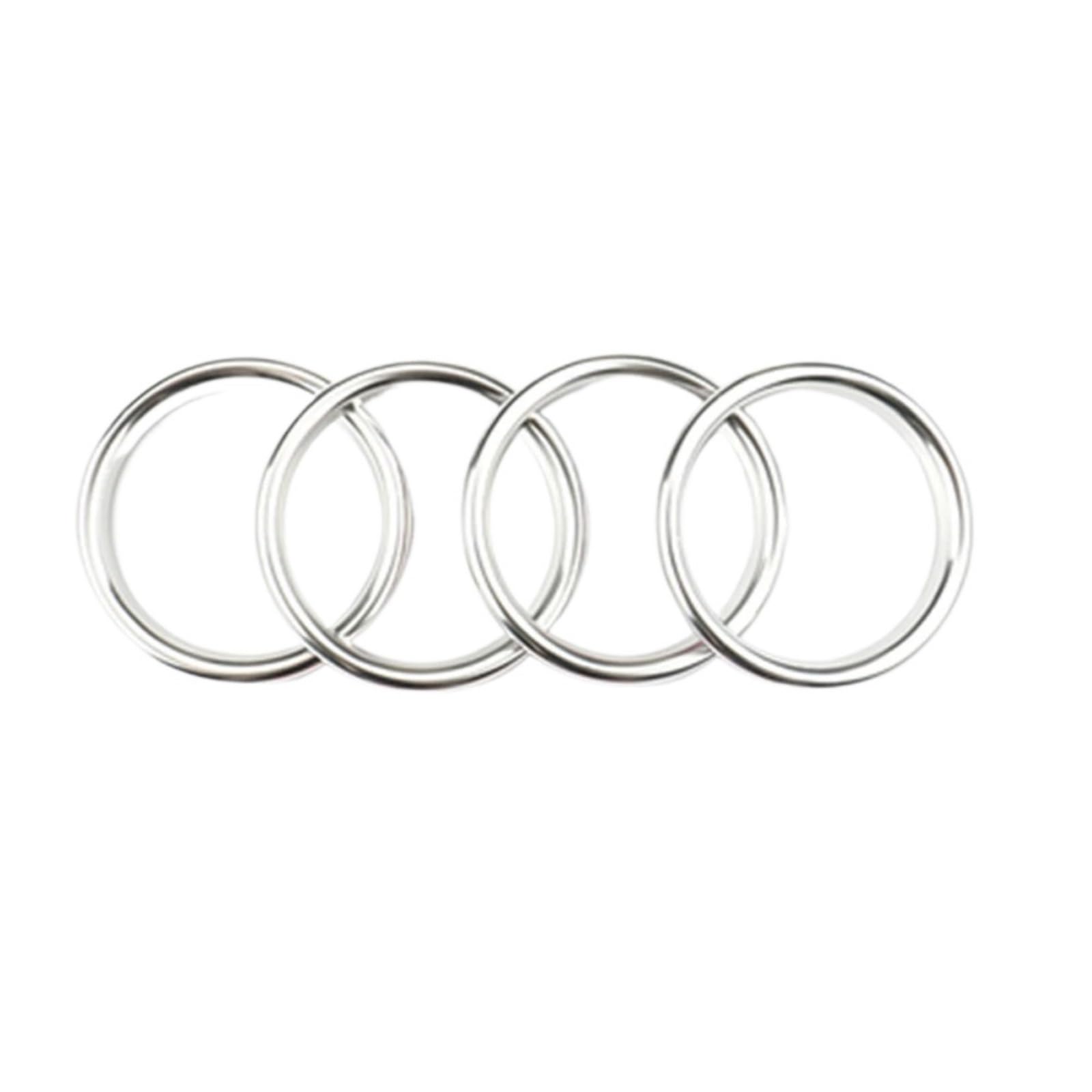 MKVAXR 4X Auto Klimaanlage Air Vent Outlet Ring Abdeckung Trim Dekoration Aufkleber, for A3 S3 2013-2017 for Q2 2017 Zubehör Auto-Styling Auto-AC-Lüftungsringverkleidung(Silver Inner Ring) von MKVAXR