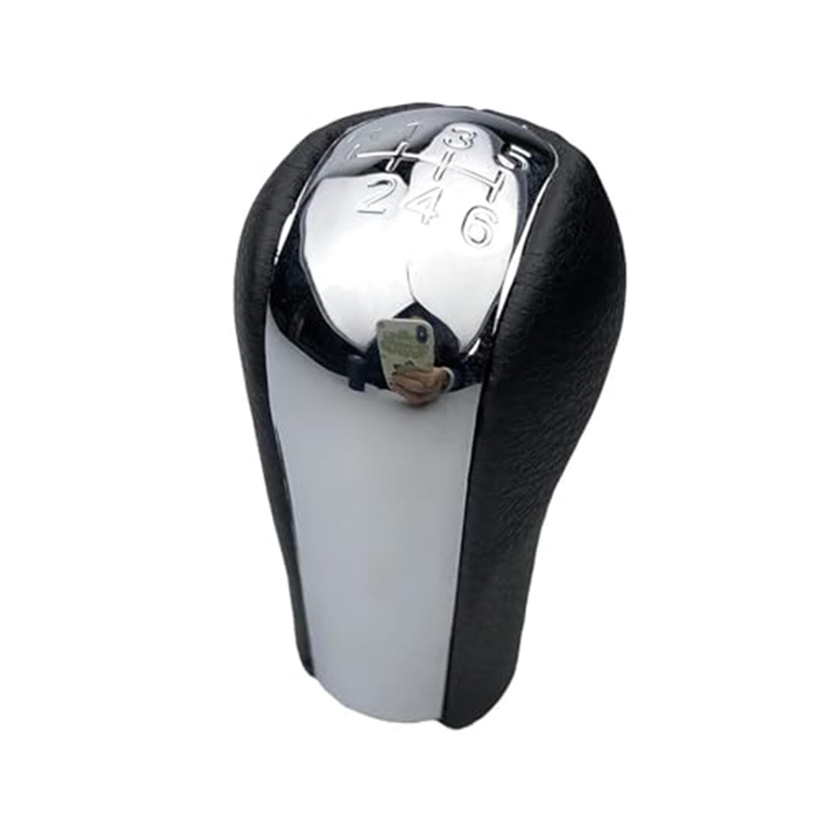 MKVAXR 5 6 Gang Schaltknauf Hebel Schaltstift Gamasche Leder Kofferraumabdeckung, for Toyota, AVENSIS T25 MK2 2003-2009 Auto-Schaltknauf(Black 6 Speed Gear knob) von MKVAXR