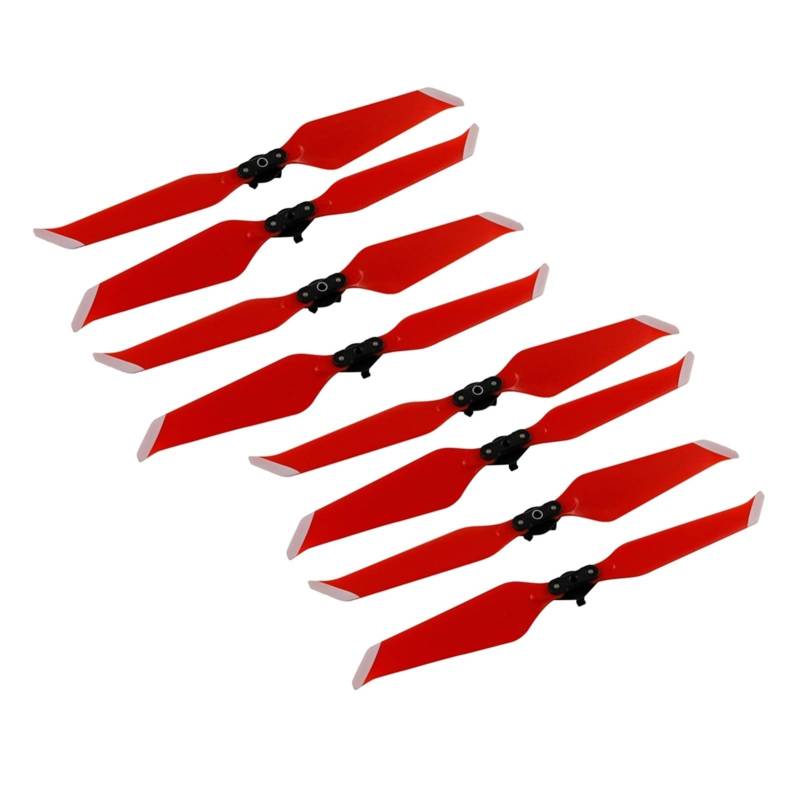 MKVAXR 8-teiliger Propeller, for DJI, for Mavic 2 Pro Zoom 8743 Geräuscharme Propeller Schnellverschluss-Klappklinge Geräuschreduzierung Propeller Drohnenzubehör Ersatzklingenteile(8PCS Red) von MKVAXR