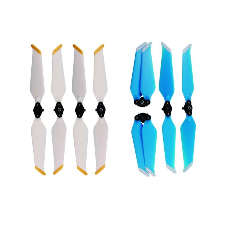 MKVAXR 8-teiliger Propeller, for DJI, for Mavic 2 Pro Zoom 8743 Geräuscharme Propeller Schnellverschluss-Klappklinge Geräuschreduzierung Propeller Drohnenzubehör Ersatzklingenteile(Blue White) von MKVAXR