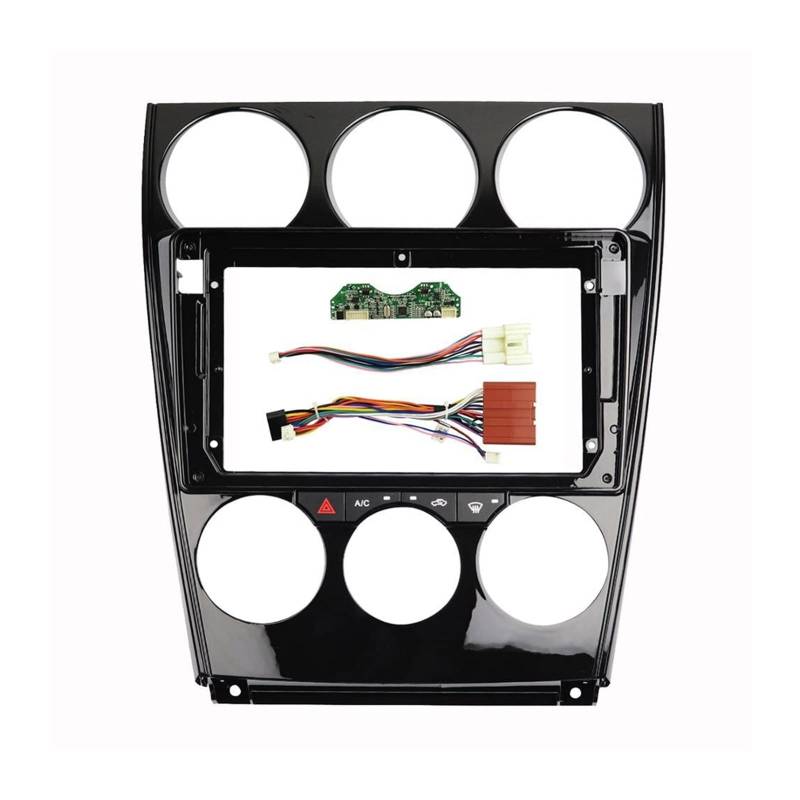 MKVAXR 9-Zoll-Radioblende, Stereo-Panel, Armaturenbrett, Umrüstsatz, Rahmenblende, for Mazda 6 2004–2016 Stereo-Blendenabdeckung(Frame with Wire) von MKVAXR