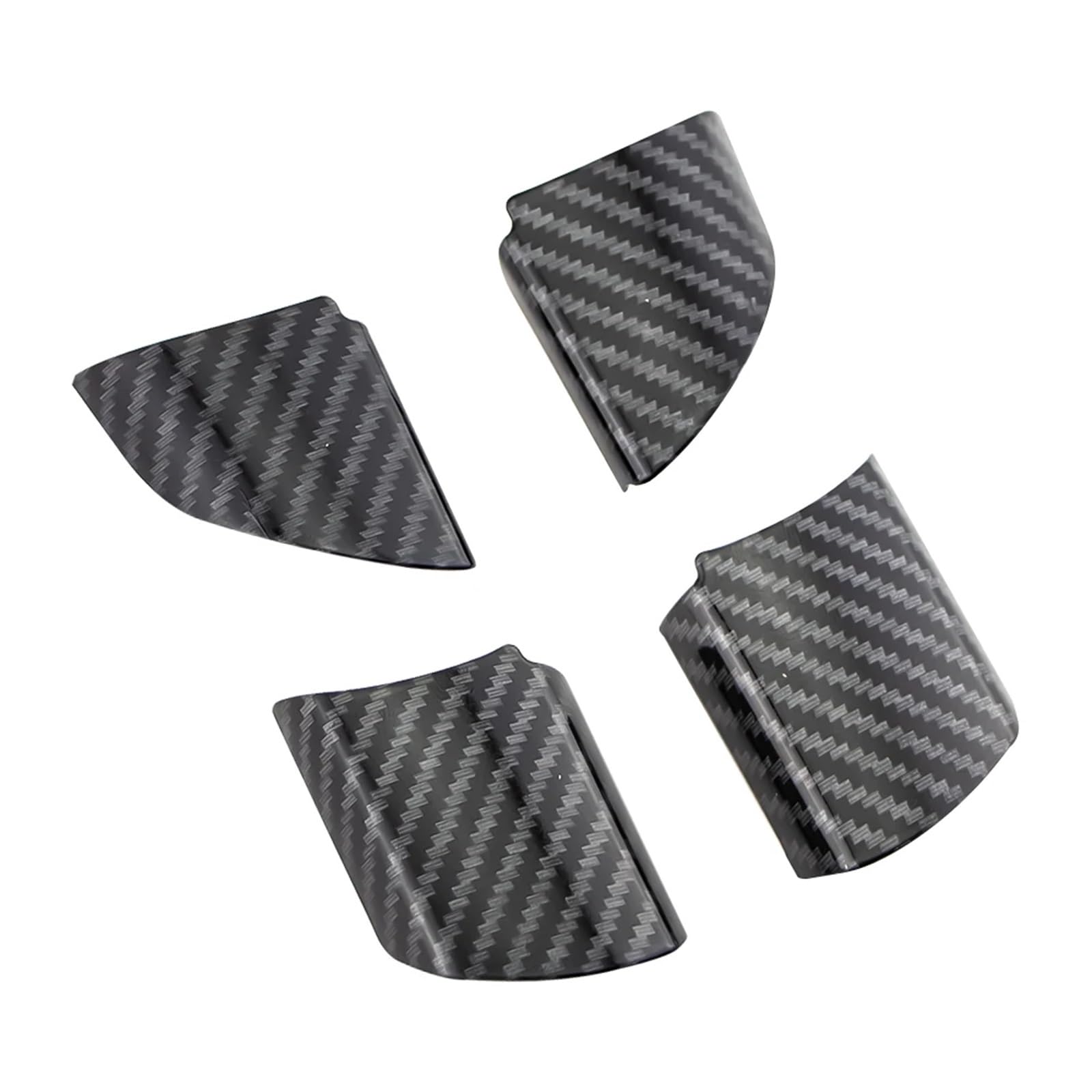 MKVAXR ABS Auto Lenkrad Panel Dekoration Abdeckung Pailletten Trim Aufkleber, for Ford, for Focus MK2 2 2005-2012, Aufkleber Zubehör Lenkradaufkleber(Carbonfiber black4pc) von MKVAXR