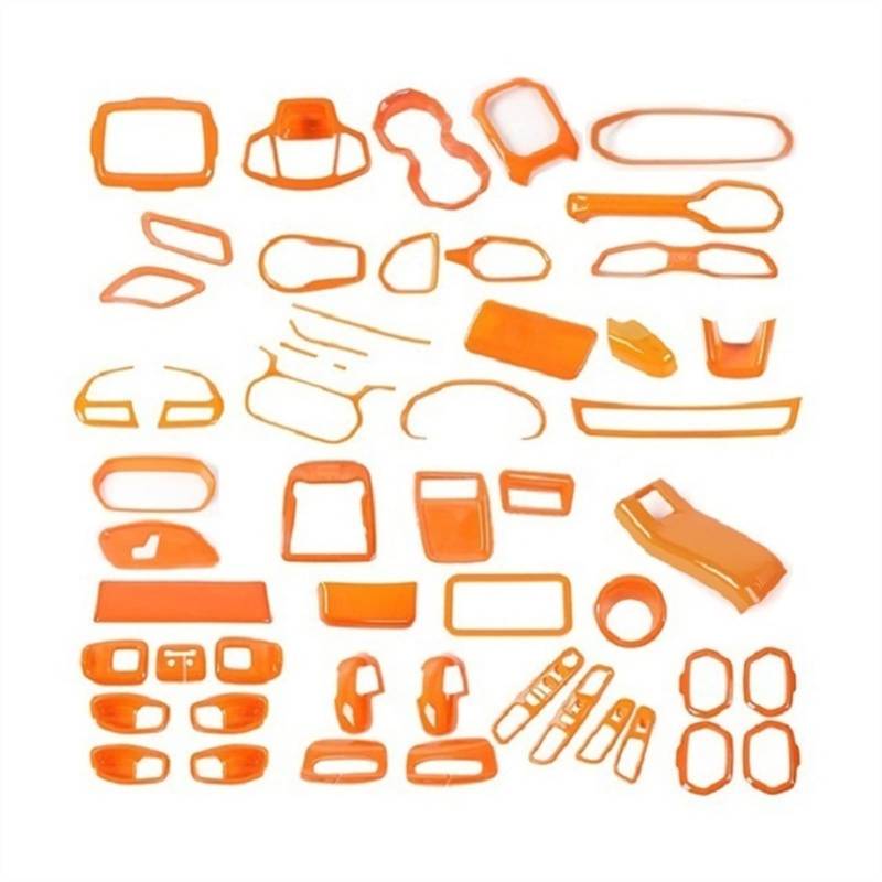 MKVAXR ABS-Innendekorations-Kits Zubehör Orange Auto-Armaturenbrett-Klimaanlagen-Kit-Abdeckungsaufkleber, for Jeep, for Renegade 2015-2017 Auto-AC-Lüftungsringverkleidung(A) von MKVAXR