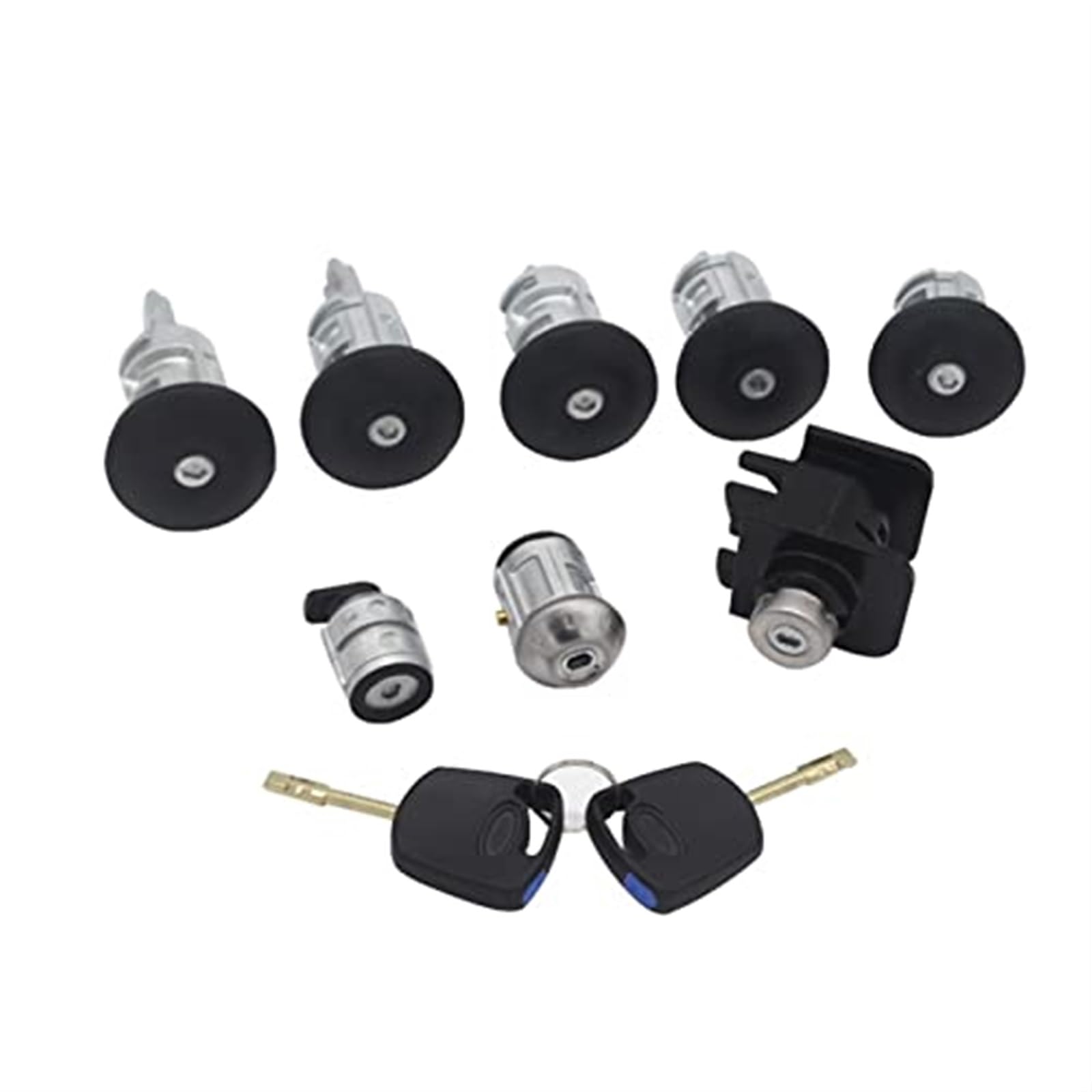 MKVAXR AL116 2T1AV22050AD KOMPLETTES Schloss-Set ZÜNDSCHALTER Links RECHTS TÜRSCHLOSS STAMMSCHLOSS, for Ford, Transit Connect 2002-2013 8-TLG ​​Auto-Zündschalterschloss von MKVAXR