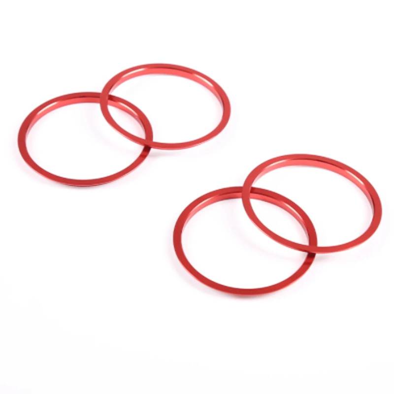 MKVAXR Auto-Armaturenbrett-Klimaanlage-Entlüftungsauslass-Abdeckungsring, Zieraufkleber, Innenzubehör, for Mazda MX-5 2009–2015 Auto-AC-Lüftungsringverkleidung(Red) von MKVAXR