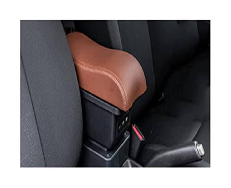 MKVAXR Auto-Armlehnenbox, Innen-Mittelkonsole, Aufbewahrungsbox, Armlehne, Auto-Styling-Zubehör, for Chevrolet, for Spark Auto-Armlehnen-Konsolenbox(Black B6 Brown 3usb) von MKVAXR