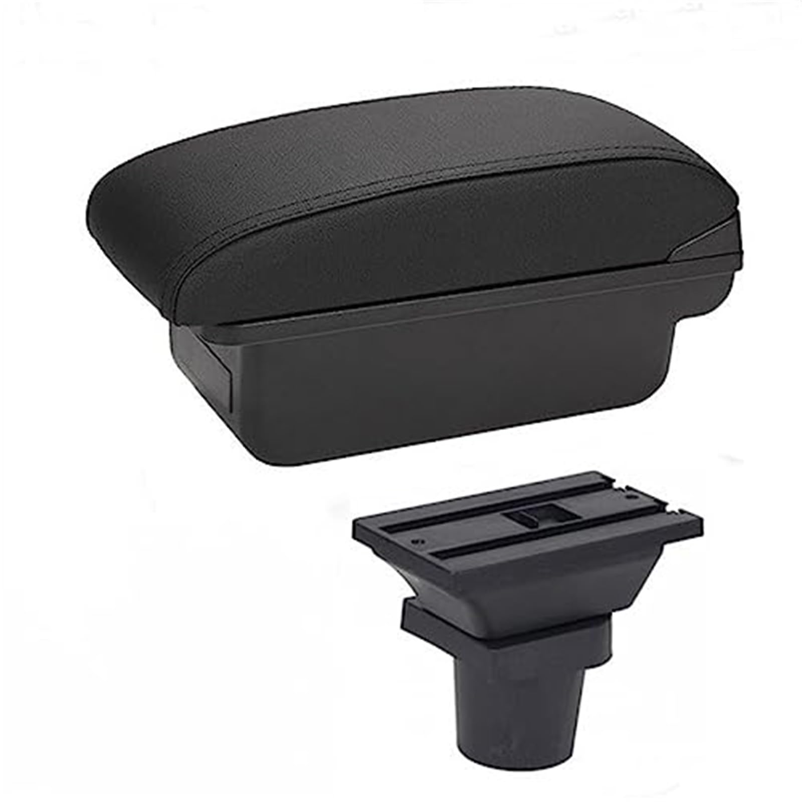 MKVAXR Auto-Armlehnenbox, Mittelkonsole, Aufbewahrungskoffer, Modifikationszubehör mit Getränkehalter, USB-Anschluss, for Kia, for Picanto Auto-Armlehnen-Konsolenbox(Black A-Black Black Line) von MKVAXR