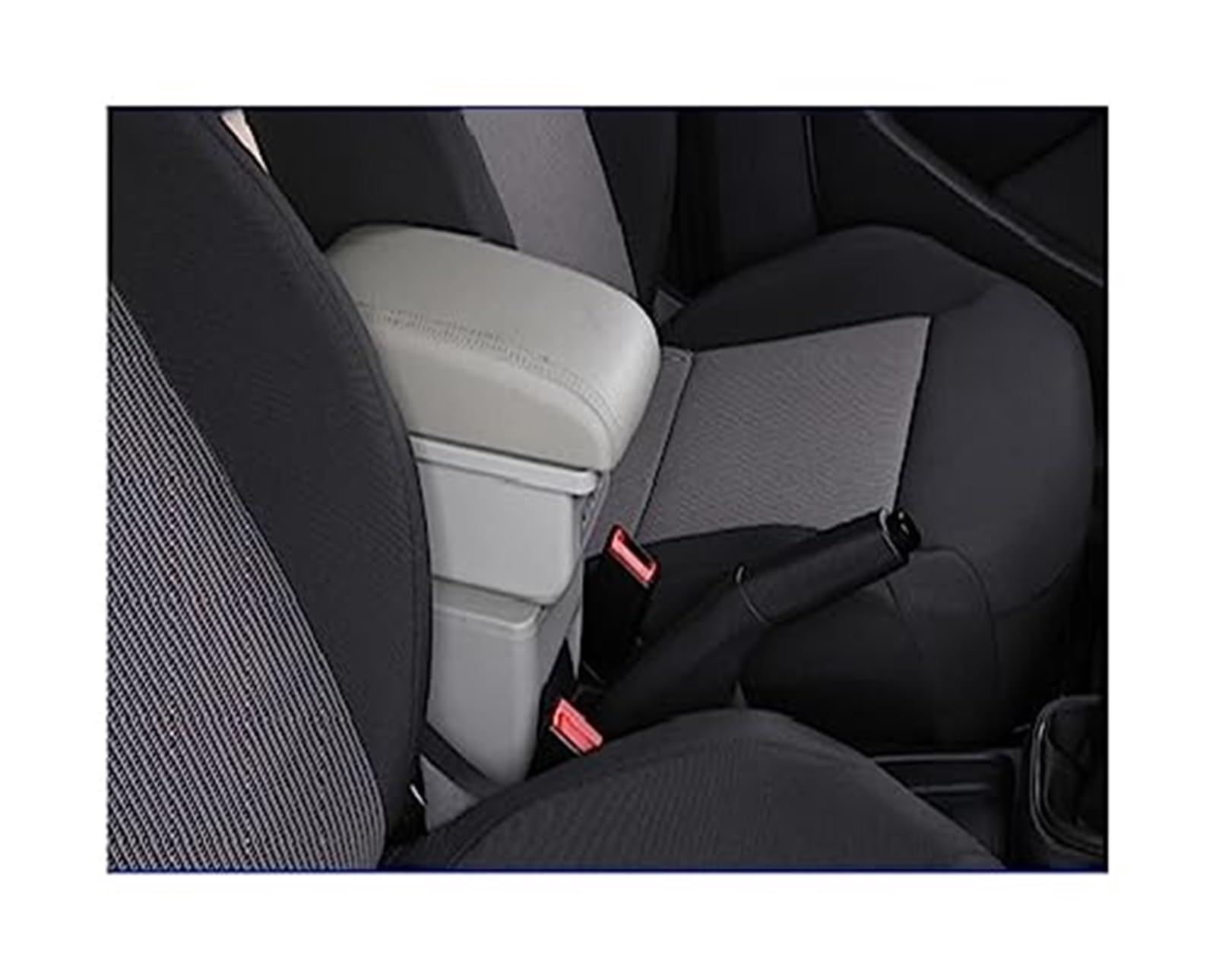 MKVAXR Auto-Armlehnenbox, Mittelkonsole, Aufbewahrungskoffer, Modifikationszubehör mit Getränkehalter, USB-Anschluss, for Kia, for Picanto Auto-Armlehnen-Konsolenbox(Black B-Gray) von MKVAXR