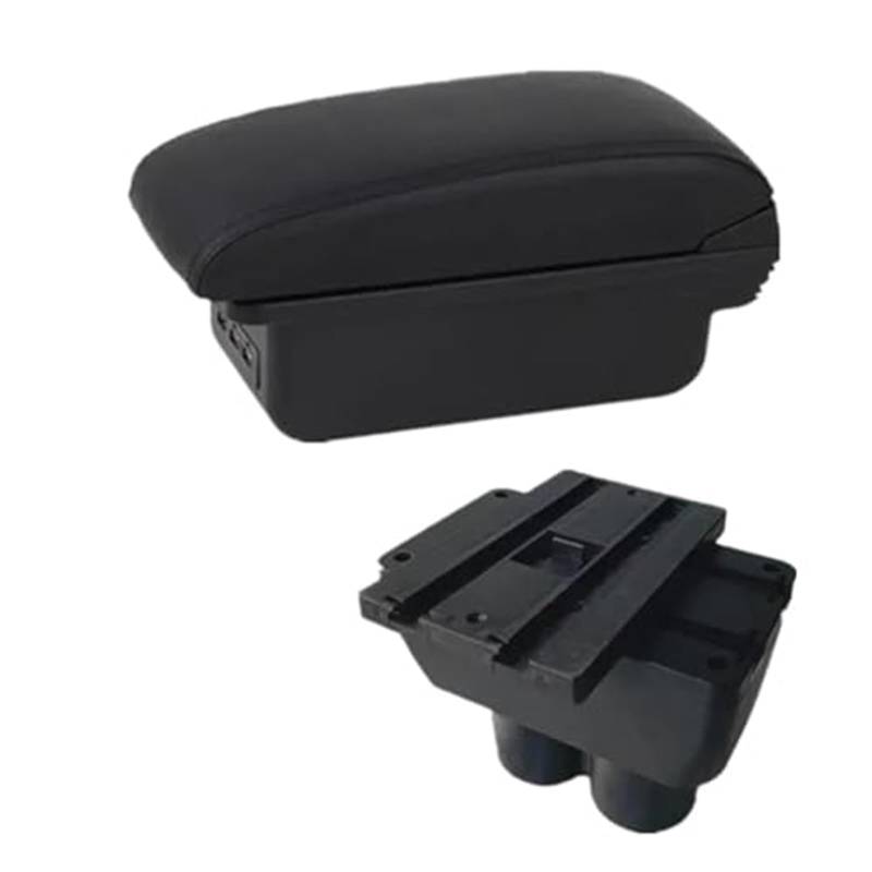 MKVAXR Auto-Armlehnenbox, zentrale Mittelkonsole, Aufbewahrungsbox mit USB, for VW, for Touran, for Caddy, Autozubehör Auto-Armlehnen-Konsolenbox(Black B2 Black Line 3usb) von MKVAXR