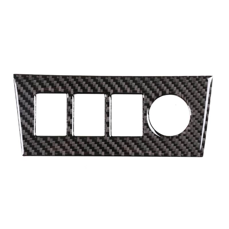 MKVAXR Auto Carbon Fiber Center Control Gangschaltung Handbremshebel Fensterheber Tür Schüssel Panel Abdeckung Rahmenverkleidung, for Toyota, for RAV4, 2006-2012 Fensterheber-Knopfrahmen(Cigarette Lig von MKVAXR