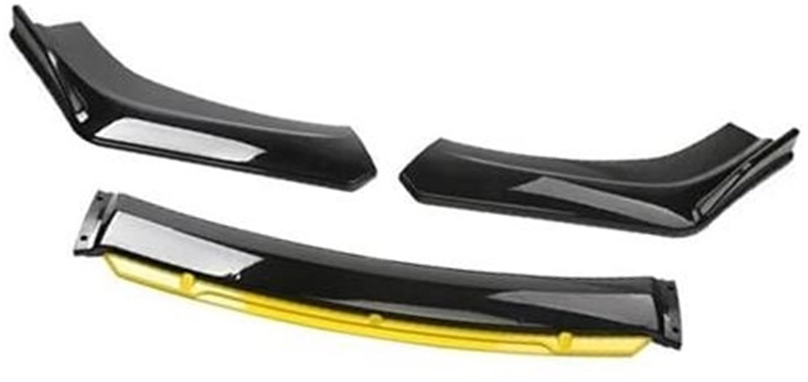 MKVAXR Auto-Frontspoiler, Frontstoßstangenabdeckung, Lippe, Frontspoilerflügel, 4 Stück, Auto-Frontstoßstange, Unterlippe, Body-Kit, Spoiler, Splitter, Diffusor Frontspoiler-Kit(BLACK Black with yello von MKVAXR