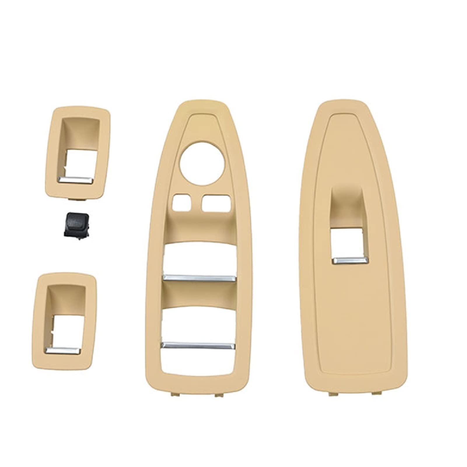 MKVAXR Auto-Innentür-Fensterheber-Schalter-Tastenfeld-Zierabdeckung ersetzen, for, 1 3 4 Serie F20 F30 F31 F34 F35 F36 Fensterheber-Knopfrahmen(4pcs Full Set Beige) von MKVAXR