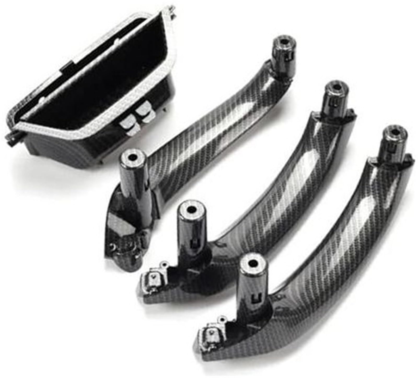 MKVAXR Auto Innentürgriff LHD RHD 51417250307 Auto vorne Links Türinnengriff Pull Trim Panel Griff, for, X3 X4 F25 F26 2010-2016 Auto-Innentürgriffe(Black Lhd Carbonfiber Pattern Set) von MKVAXR