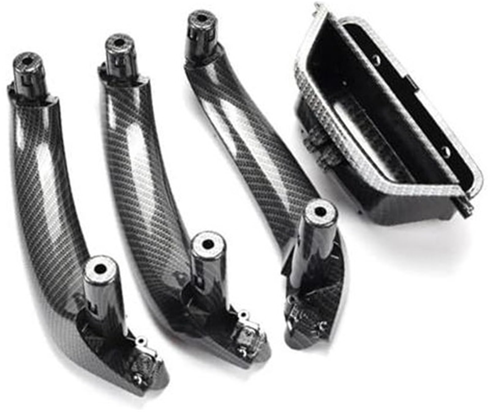 MKVAXR Auto Innentürgriff LHD RHD 51417250307 Auto vorne Links Türinnengriff Pull Trim Panel Griff, for, X3 X4 F25 F26 2010-2016 Auto-Innentürgriffe(Black RHD Carbonfiber Pattern Set) von MKVAXR