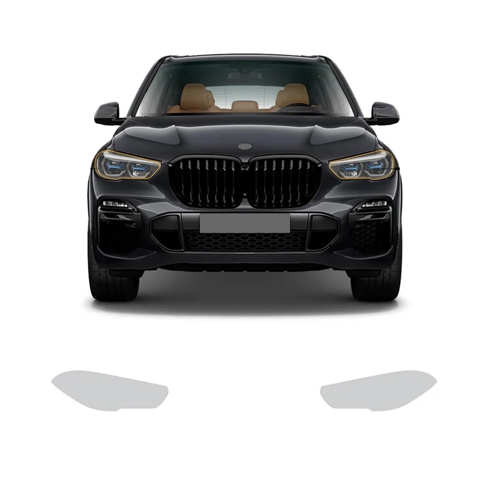 MKVAXR Auto-Karosserieaufkleber, TPU-Schutzfolie, selbstheilend, for X5 M Sport 2019–2023, unsichtbar, transparent, Rückspiegel, Scheinwerfer Scheinwerfer-Augenbrauenverkleidung(Headlight Film) von MKVAXR