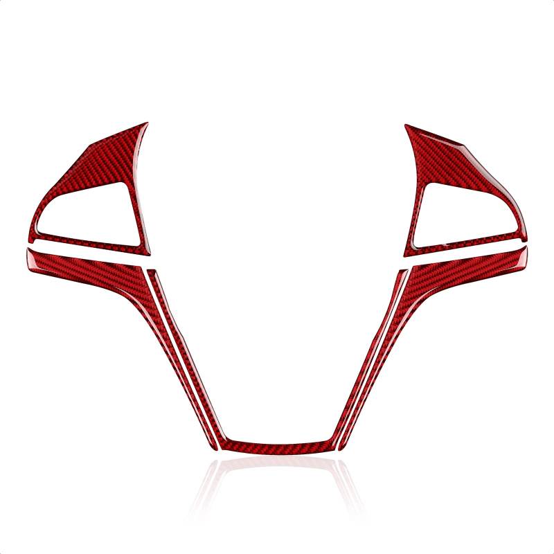 MKVAXR Auto-Lenkrad-Aufkleber, Karbonfaser-Innenverkleidung, for Chevrolet, for Camaro 2010 2011 2012 2013 2014 2015, Zubehör Lenkrad-Dekorationsaufkleber(Red) von MKVAXR