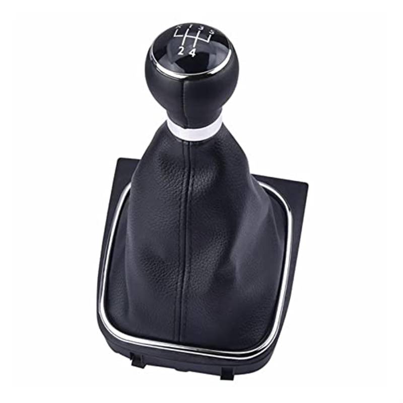 MKVAXR Auto-Schalthebelabdeckung Auto-Schaltknauf Schalthebelmanschette Staubschutzkappe, for VW, for Golf, 5 6, for Jetta, MK5 2005-2010 Schaltknauf Auto Auto-Schalthebelknopf(Black 5 Speed) von MKVAXR