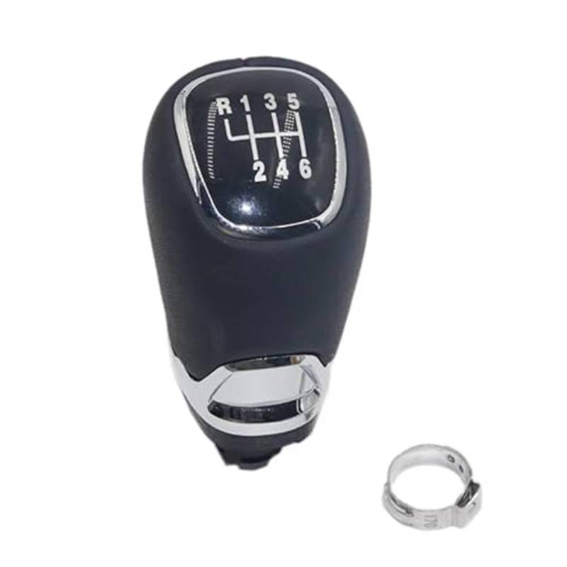 MKVAXR Auto Schaltknauf Hebel Stick Griff Gamasche Leder Kofferraum Abdeckung Fall, for Skoda, for Octavia, A5 A6 2004-2012 Auto-Schaltknauf(Black 6 Speed knob) von MKVAXR