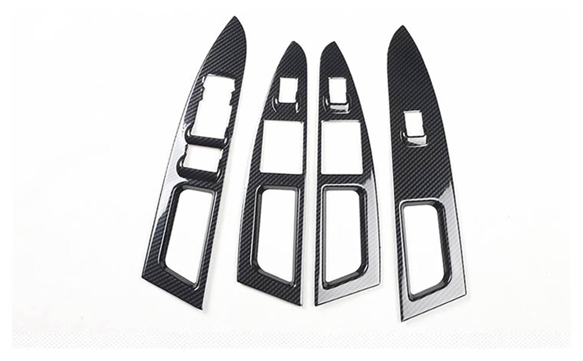 MKVAXR Auto-Styling Carbon Fiber Tür Armlehne Fensterheber Schalter Panel Aufkleber, for Ford, Fusion, for Mondeo, 2013 2014 2015 2016 C1433 Fensterheber-Knopfrahmen(Black Carbon Fiber) von MKVAXR