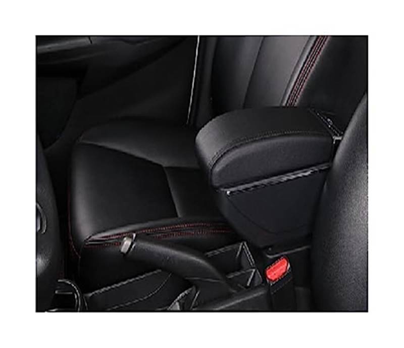 MKVAXR Autozubehör, for Dacia, for Duster 2019 2020 2021 2022 Armlehnenbox Mittelkonsole Aufbewahrungsdekoration mit USB Auto-Armlehnen-Konsolenbox(Black B2 Black Line No USB) von MKVAXR