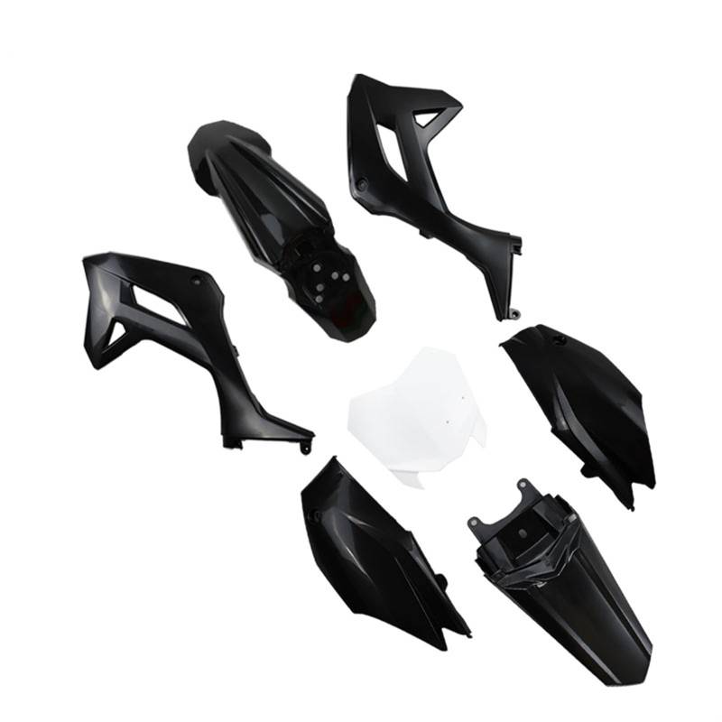 MKVAXR CRF50 Ganzkörper-Verkleidungsabdeckungs-Set, Kotflügel, seitlicher Kotflügel, for CRF 50 2022 Dirt Pit Bike Motorradzubehör Motorrad-Karosserieteil(Black) von MKVAXR