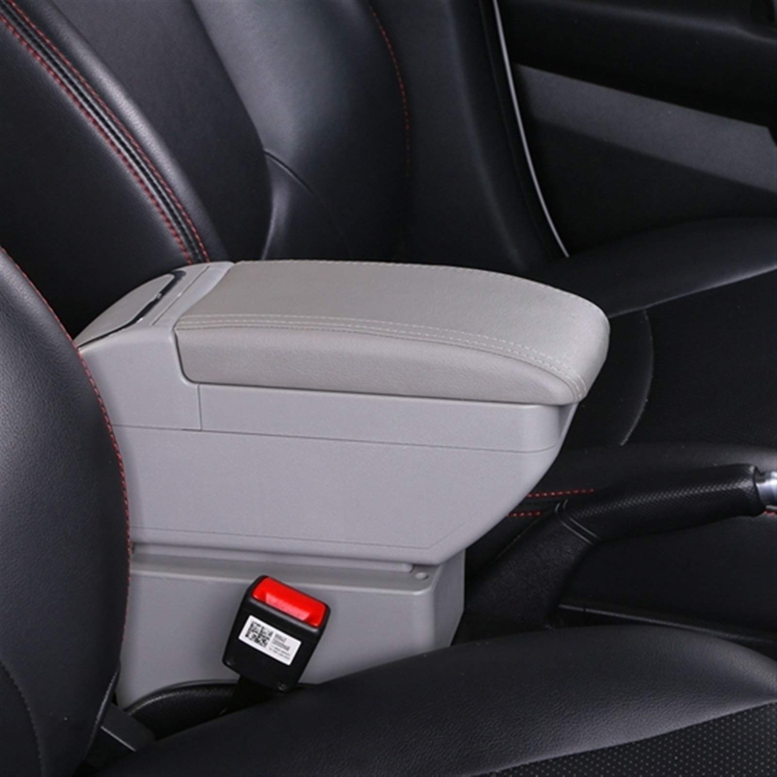 MKVAXR Central Store Inhaltsbox, for Nissan, Livina, doppelschichtige, große Armlehnenbox mit Aschenbecher, USB-Aufladung, Auto-Modifikationszubehör Auto-Armlehnen-Konsolenbox(F Style Gray) von MKVAXR