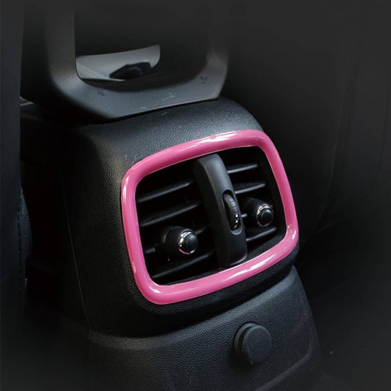 MKVAXR Dekorativer Aufkleber Luftauslass der hinteren Klimaanlage im Fahrzeuginnenraum, for, for Mini, Cooper Clubman F54 Styling-Zubehör Dekorplatte für Lüftungsschlitze(Pink) von MKVAXR