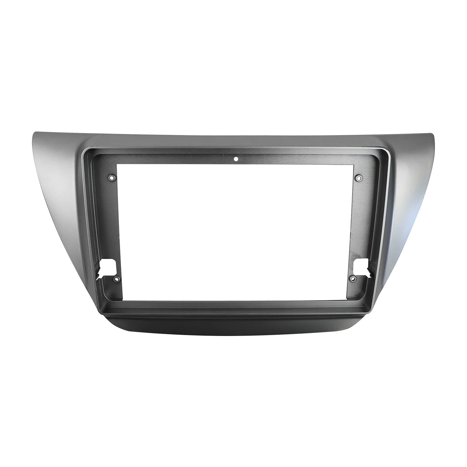 MKVAXR Doppel-Din-Autoradio-Blende mit 9-Zoll-Rahmen, GPS, DVD, Stereo-Panel, Armaturenbrett-Umrüstungs-Installationssatz, for Mitsubishi, Lancer IX 2006 Stereo-Blendenabdeckung(Silver) von MKVAXR