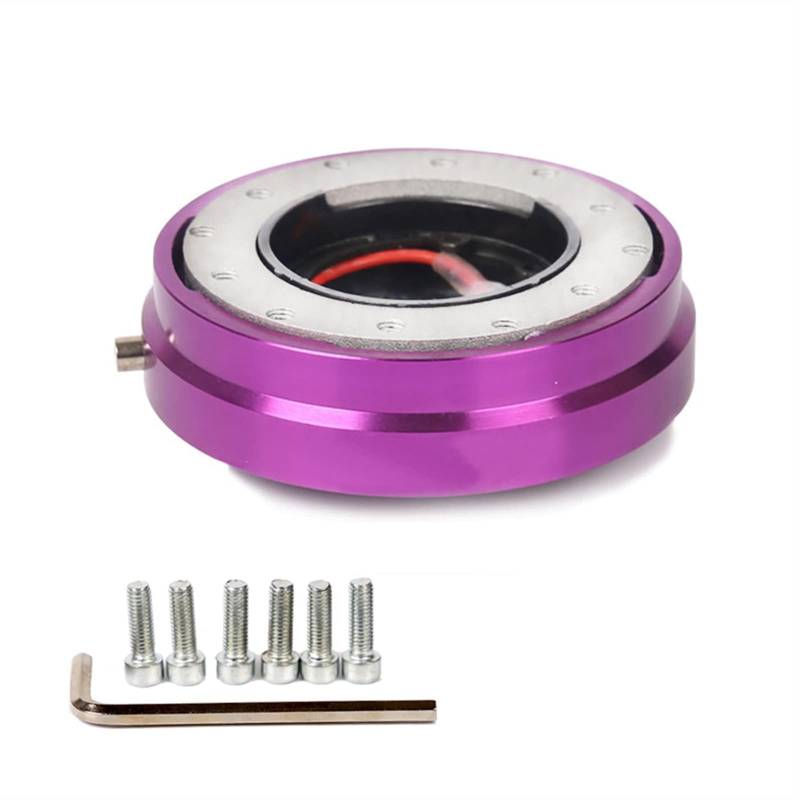 MKVAXR Dünne Version Lenkrad Schnellspanner Nabenadapter Snap Off Boss Kit Auto-Lenkradnaben(Purple) von MKVAXR