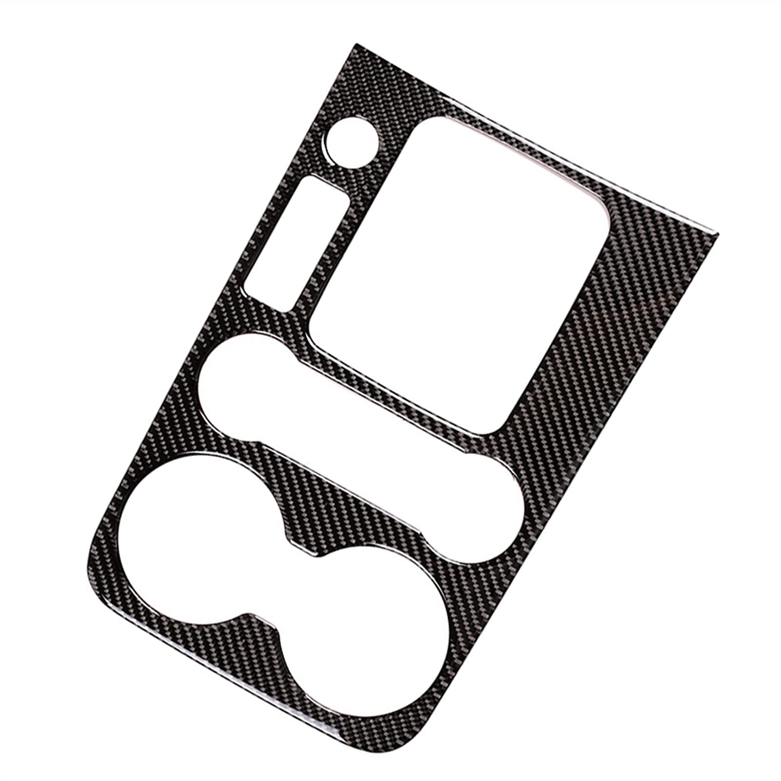 MKVAXR Echte Kohlefaser-Innenausstattung, Mittelkonsolen-Schalttafel, Wasserbecherhalter-Abdeckungsrahmen, for VW, for Touareg, 2011–2018 Fensterheber-Knopfrahmen(B) von MKVAXR