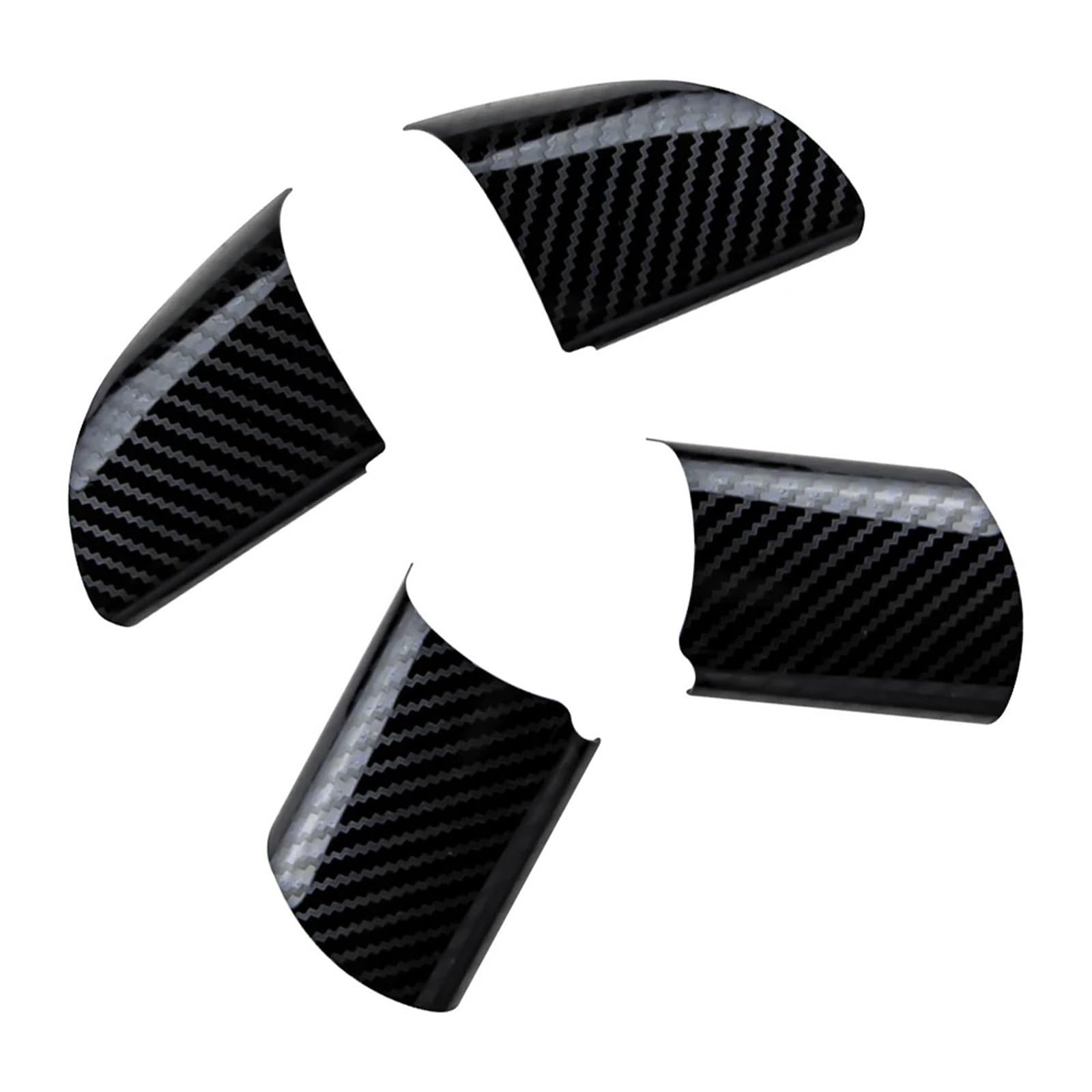 MKVAXR Edelstahl-Auto-Lenkrad-Dekorations-Abdeckungs-Ordnungsaufkleber, for Ford, for Focus 2 MK2 2005–2011, Zubehör 4 Stück Lenkradaufkleber(Carbon Fiber) von MKVAXR