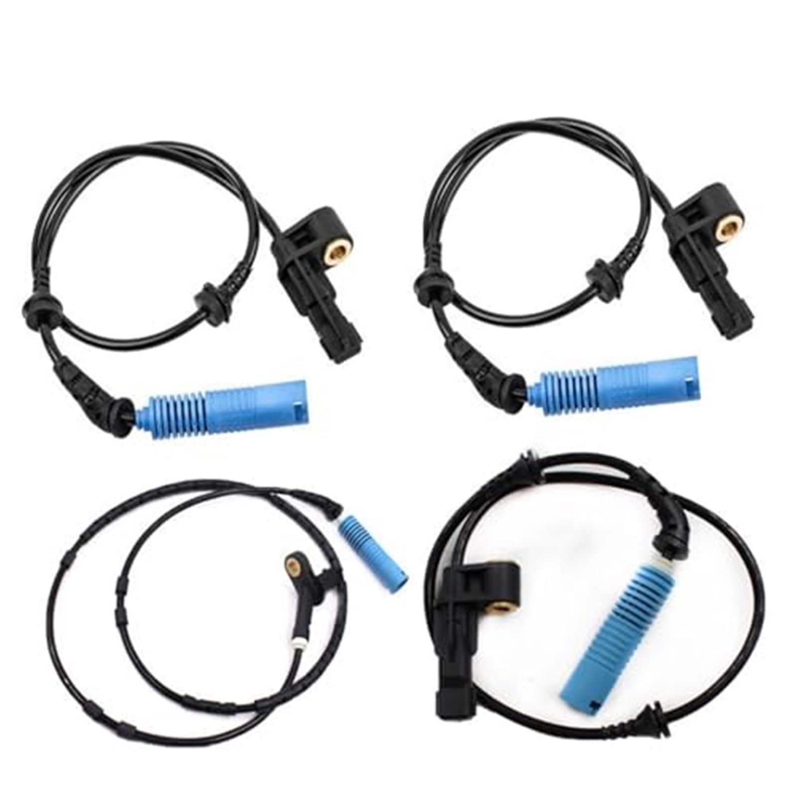 MKVAXR Front+Rear Car ABS Wheel Speed Sensor, for BMW, E46 316 318 320 330 Z4 E85 E86 34526752681 34526752682 34526752683 ABS-Systemsensor(Black 4PCS) von MKVAXR