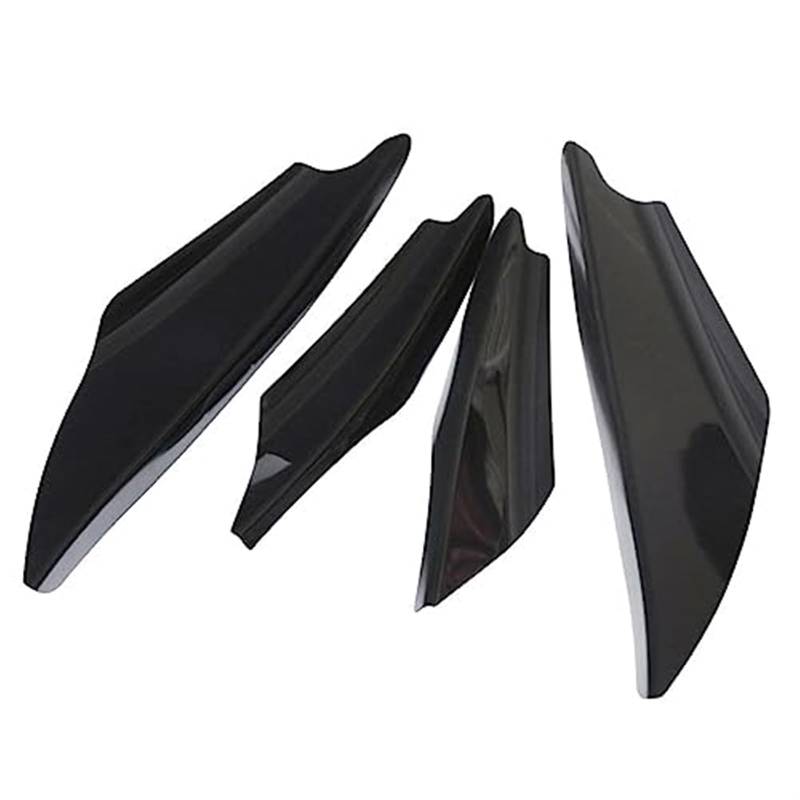 MKVAXR Frontstoßstangensplitter Canard Diffusor Fin Valence Spoiler Body Kit, for Mitsubishi, Lancer EVO 2008-2017 Autozubehör Frontspoiler Frontspoiler-Kit(Black Black) von MKVAXR