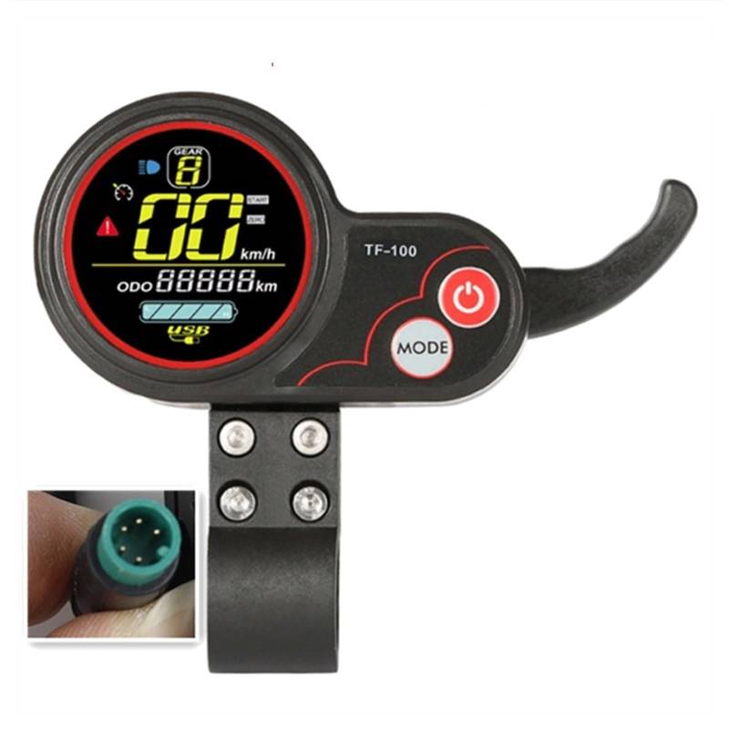 MKVAXR Großhandel Scooter Instrument TF-100 Display Scooter Skateboard Dashboard Outdoor Portable, for Kugoo, M4 Elektroroller Teile Bedienfeld für Elektroroller(5Pin) von MKVAXR