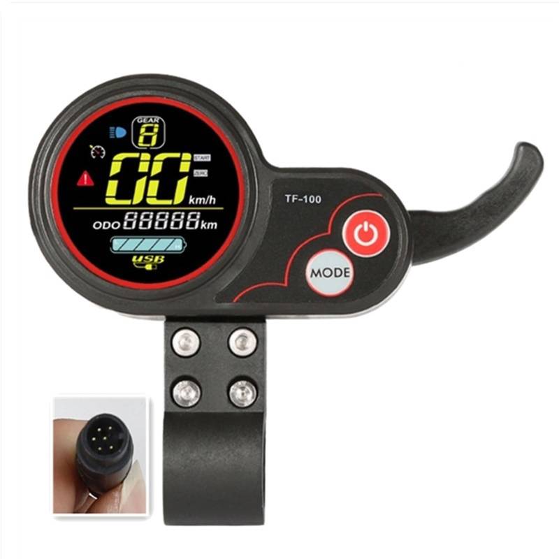 MKVAXR Großhandel Scooter Instrument TF-100 Display Scooter Skateboard Dashboard Outdoor Portable, for Kugoo, M4 Elektroroller Teile Bedienfeld für Elektroroller(6Pin) von MKVAXR