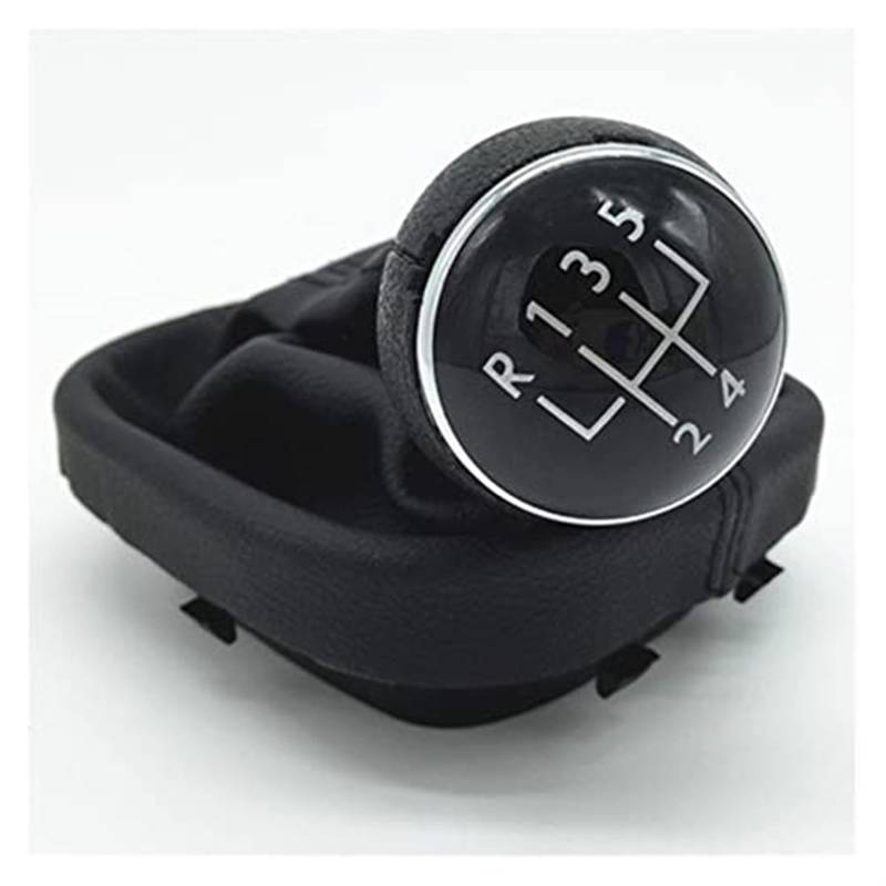 MKVAXR Manueller Schalthebel, for VW, for Caddy, 2 II MK2 Schaltknauf Hebel Stick Pen Gamasche Boot Cover Schwarz 2004-2009 Auto Schalthebel Auto-Schalthebelknopf(Black 5 Speed) von MKVAXR